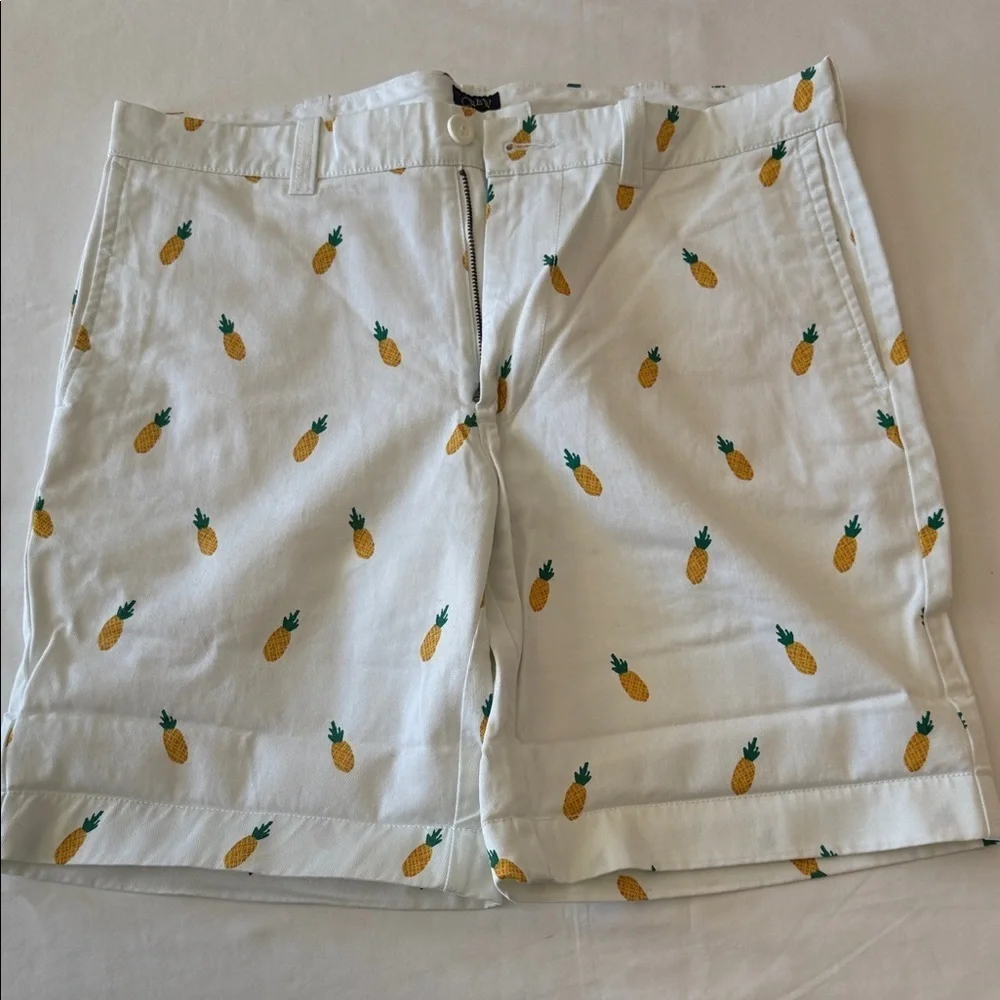 J. Crew White Pineapple Print Men's Shorts